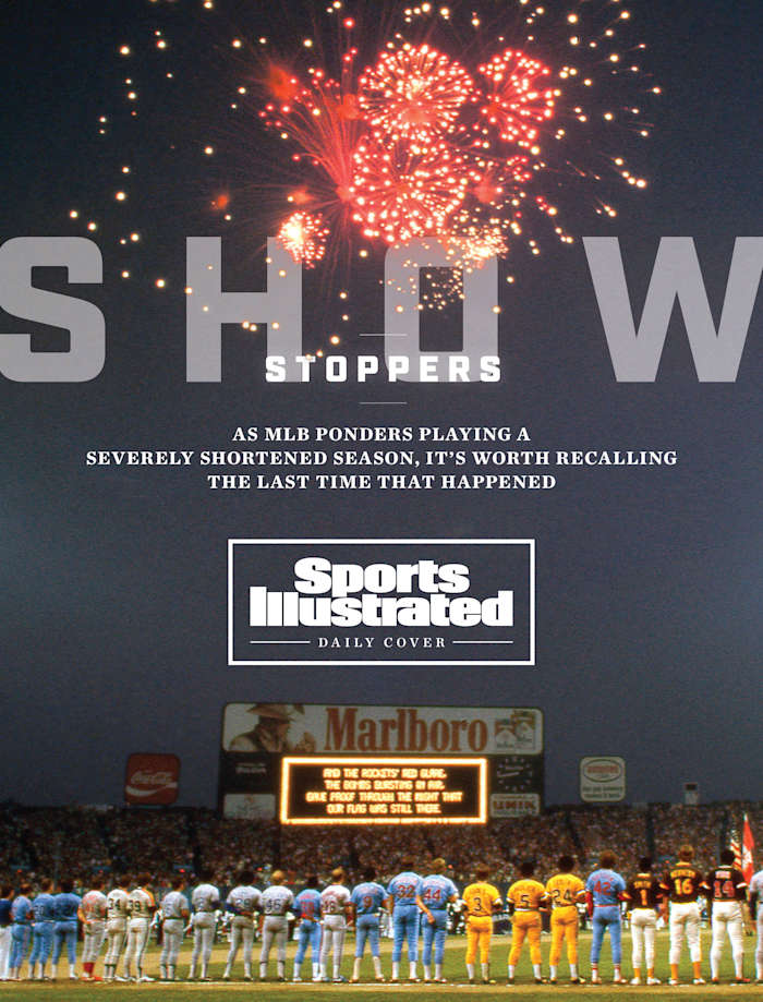 Fireworks explode over the 1981 MLB All-Star Game.